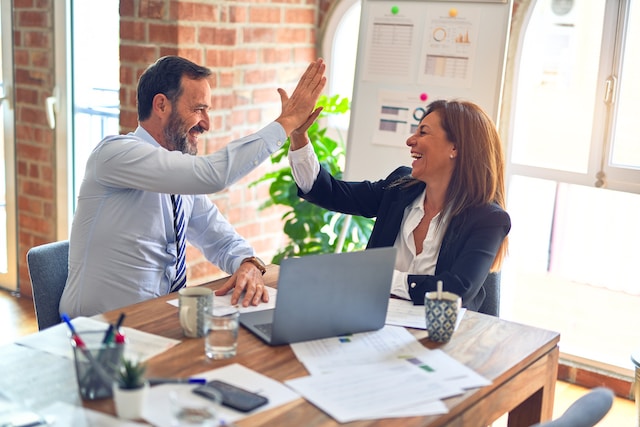 Two people in meeting